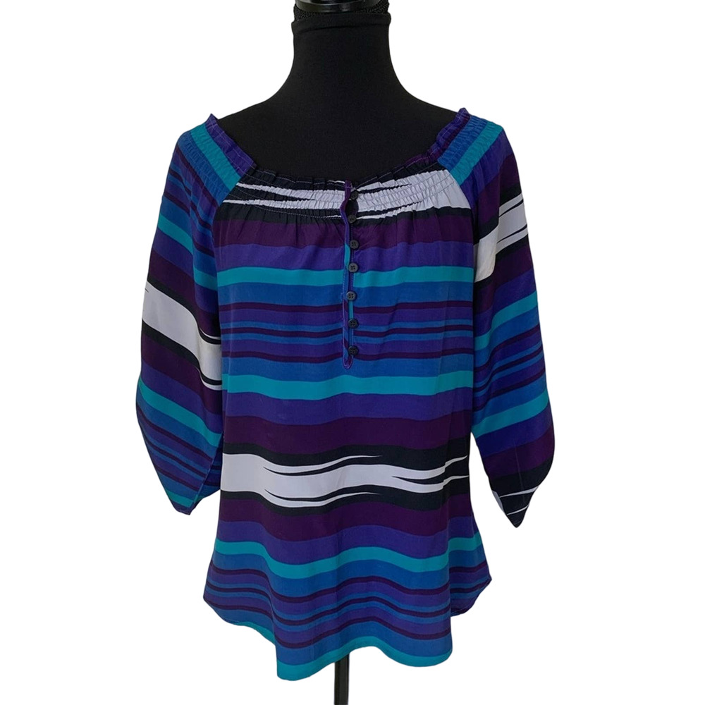 EUC Yumi Kim Striped Silk Blouse Size XS